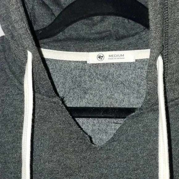 Carolina Panthers NFL by 47 VNeck Flint Black Pullover Hoodie Women's Size M NWT - Picture 3 of 11